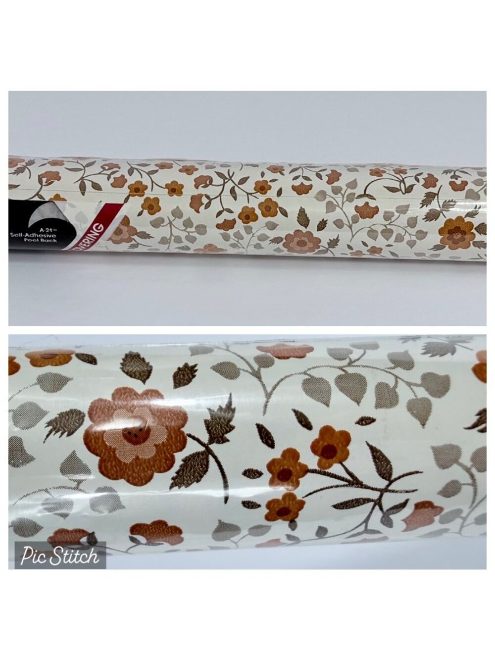 Con-Tact Brand Vintage Self-Adhesive Decorative Plastic Covering Blossom Pattern